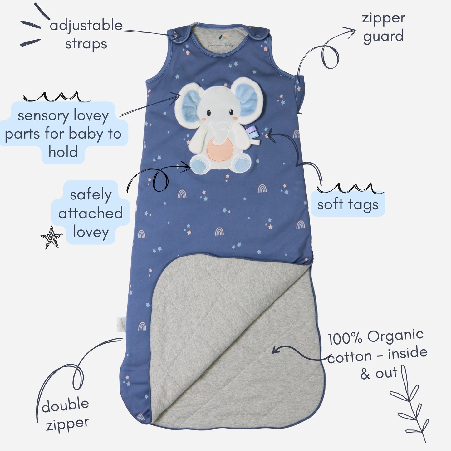 Toucan Baby Elephant Sleep Sack