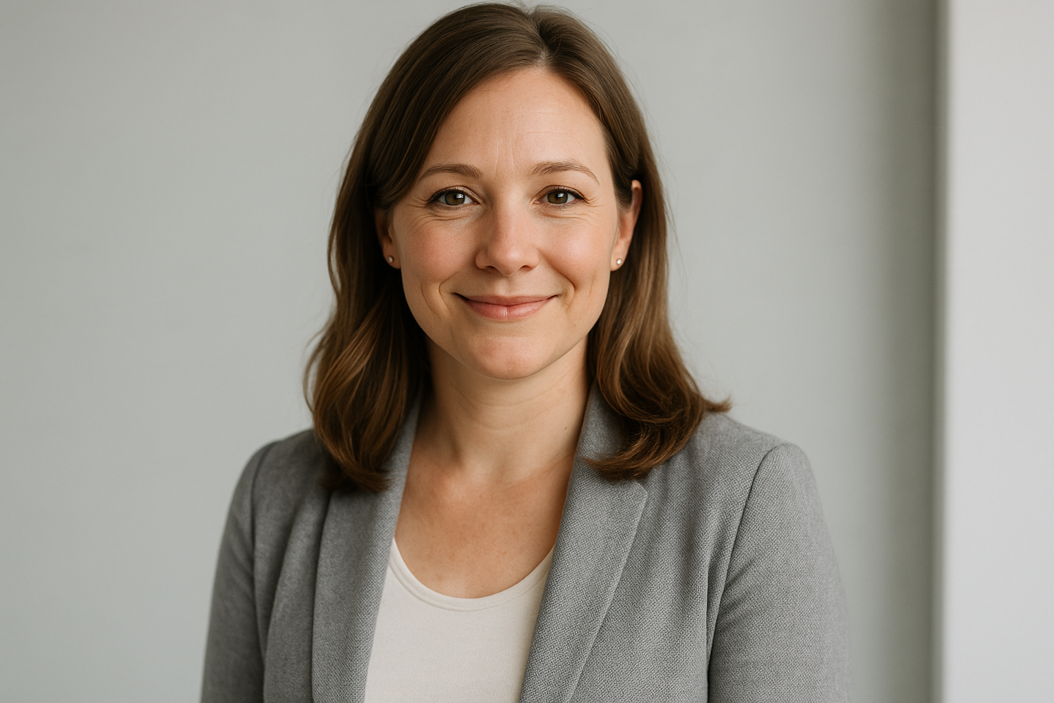 Generate a headshot of a sleep consultant who heads a reputed baby sleep institute